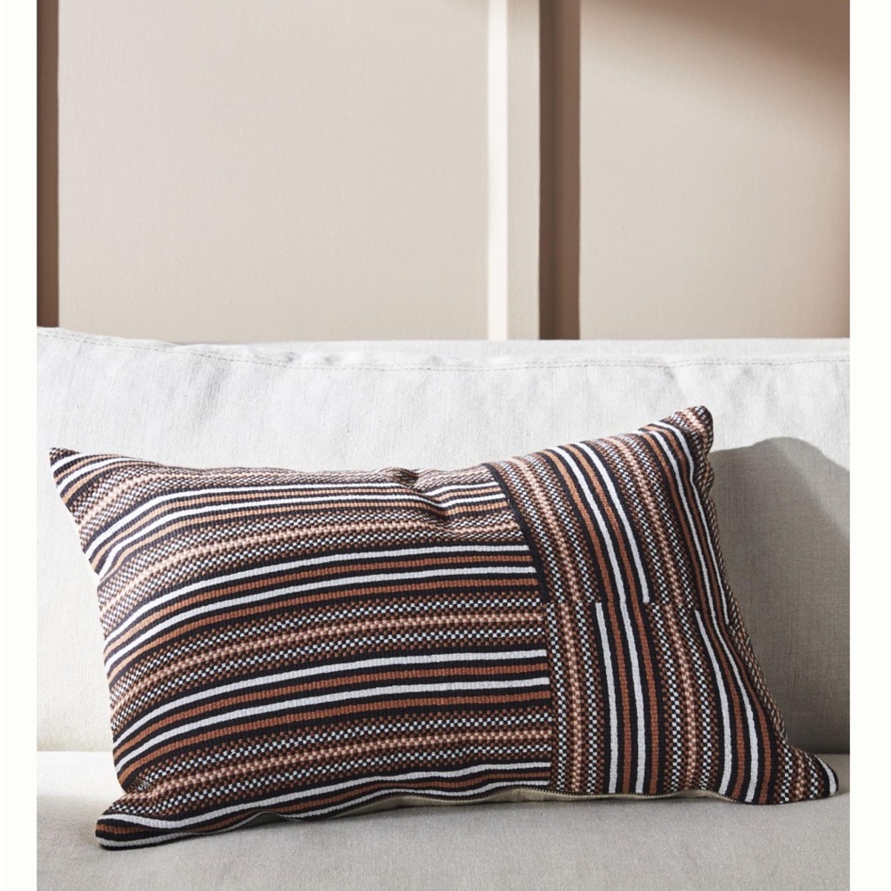 (2) New with Tag Amber Lewis for Anthropologie Striped Pillows w/ Inserts